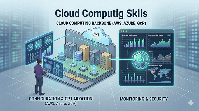 Cloud infrastructure orchestration and monitoring visualization with security and performance layers