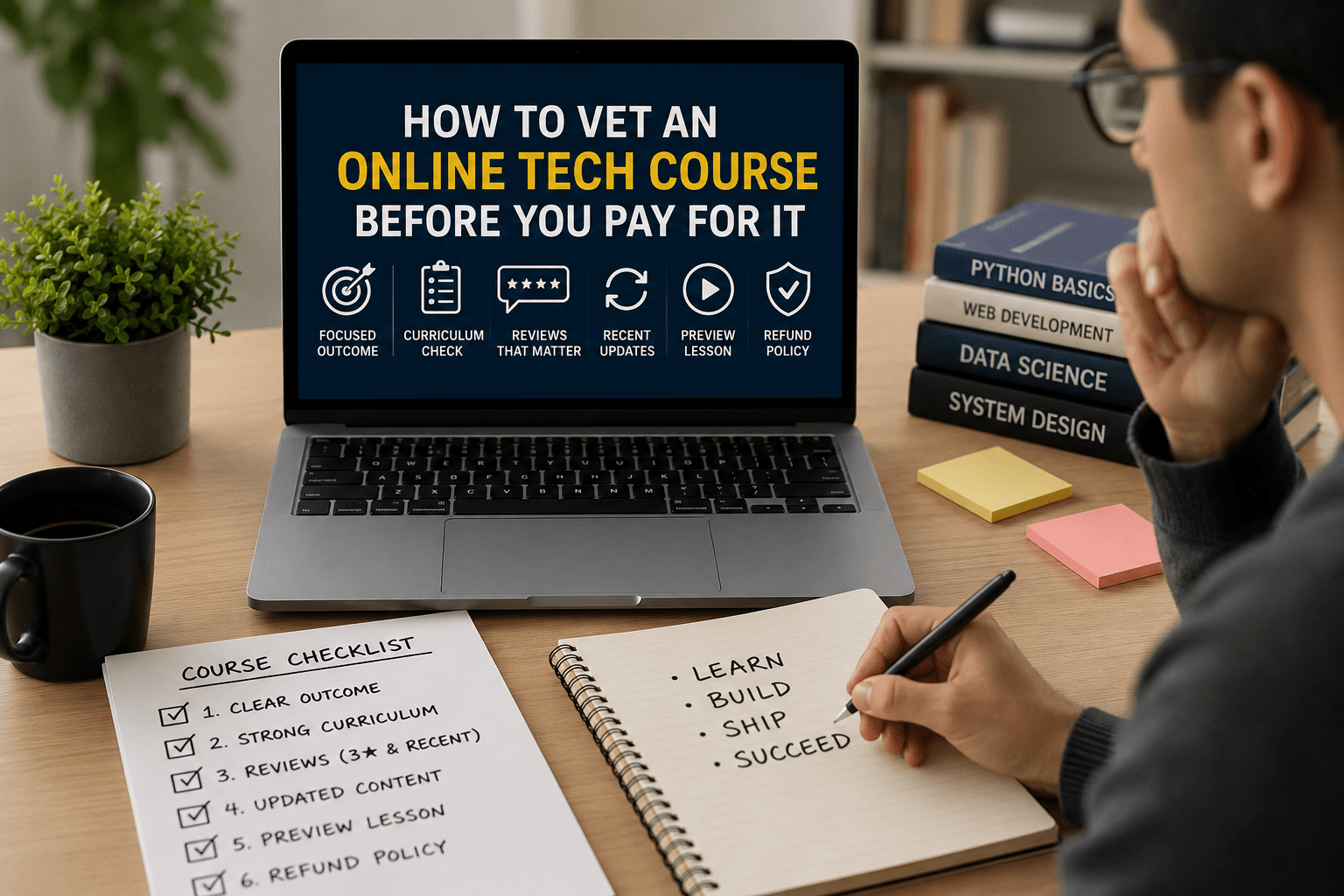 Checklist for evaluating an online tech course before buying